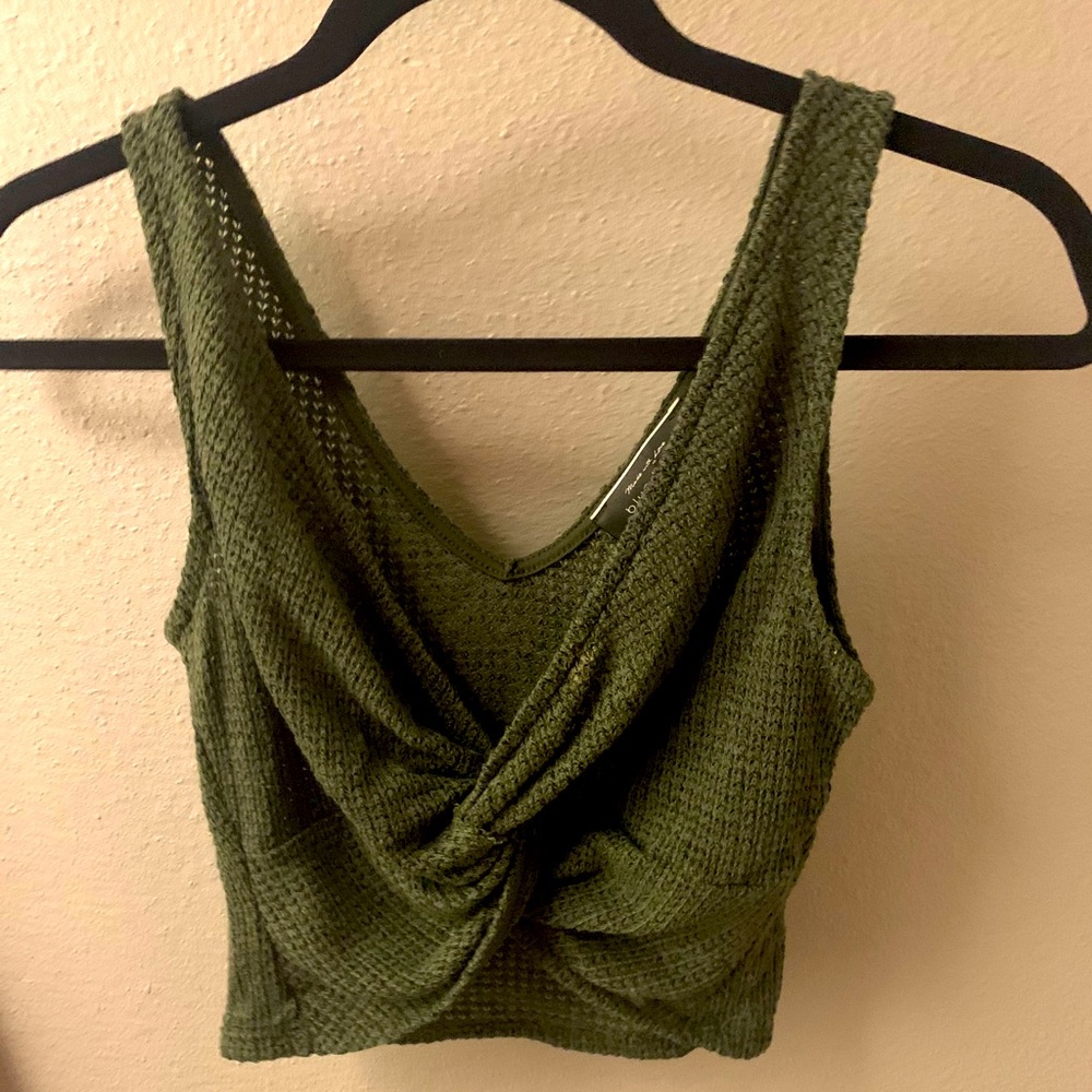 Olive green knit top